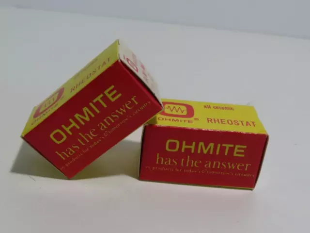 Lot Of 2X New In Box Ohmite Rheostat Model E 12.5 Watt 350 Ohm