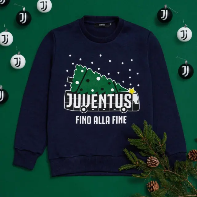 Felpa Decorazione Natalizia Fino alla Fine Natale Juventus Blu Ragazzo 3