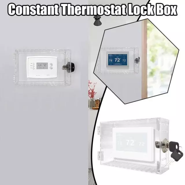 Scatola di copertura termostato in plastica trasparente con blocco chiave, dimensioni manomissione grande prova, B5W8