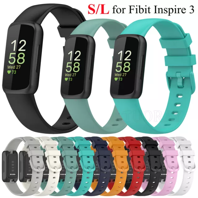 For Fitbit Inspire 3 Smartwatch Silicone Strap Replacement Sport Watch Band S/L