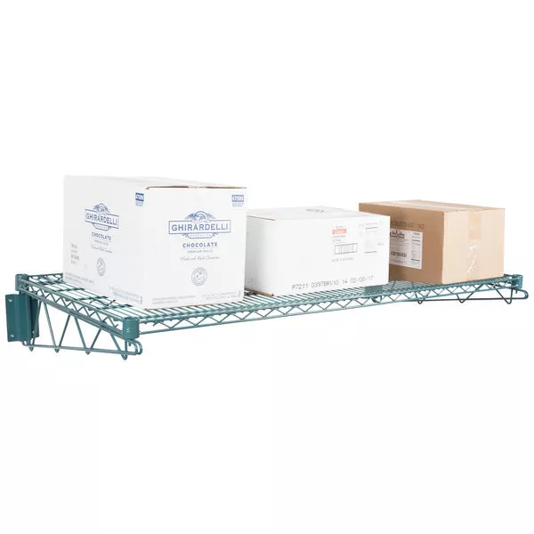 24" x 48" Wall Mount Green Epoxy Wire Shelf Rack Commercial Restaurant Pot NSF