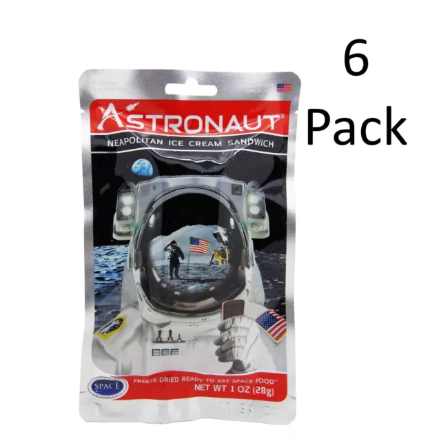 Astronaut Space Food 6x Freeze-Dried Neapolitan Ice Cream Sandwich Packets Gift