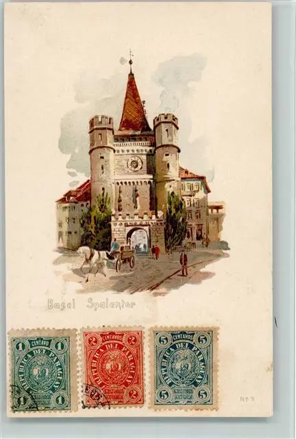 10137877 - Basel Gruss aus - Spalentor Basel Stadt 1899