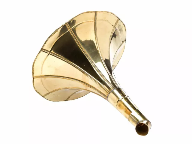 Megáfono boquilla de latón de color oro con decoraciones 40cm estilo antiguo