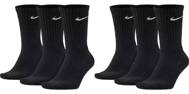 6 Paar Nike Herren Damen Socken SX4508 weiß oder schwarz oder weiß grau schwarz