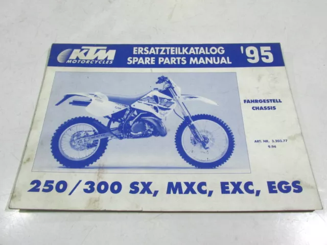 Frame Spare Parts Manual Chassis Ersatzteilkatalog Ktm 250 300 Sx Exc Egs 1995