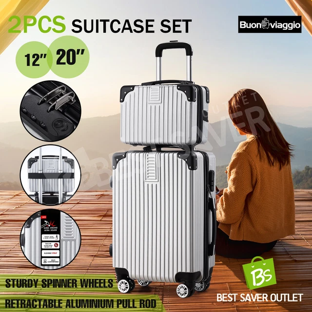 2PCS Luggage Set Carry On Travel Suitcase Hard Lightweight Traveller Checked Bag