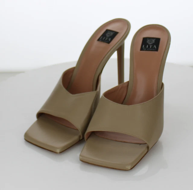 14-74 NEW$348 Women's Sz 39 M Lita By Ciara Solid Square Toe Slide Sandal - Nude 14-74 NEW$348 Women's Sz 39 M Lita By Ciara Solid Square Toe Slide Sandal - Nude