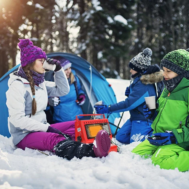 2in1 Tragbare Gasheizung 1,3KW Camping Butan Gas Kocher Keramik+Gaskartuschen DE 3