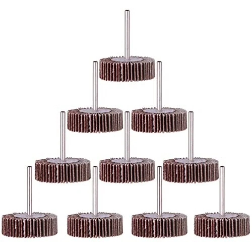 10 Pack Flap Wheel 120 Grit for Rotary Toolsï¼Œ1/8 Inch Shank (32X10X3)