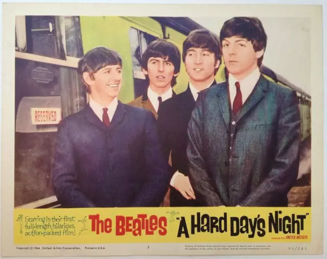 Beatles Hard Days Night 03 Movie Lobby Card reprint photo 2 sizes to pick from