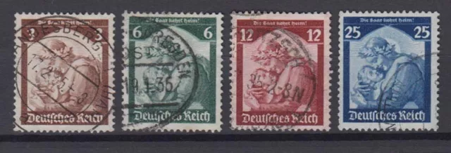 Deutsches Reich 565-568 Saarabstimmung 3 Pf, 6 Pf, 12 Pf, 25 Pf gestempelt /2