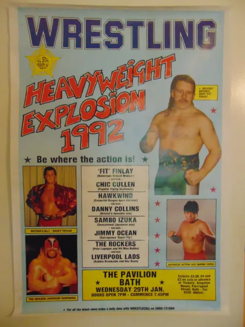1992 British wrestling poster (Dave Fit Finlay & Dave Taylor pictured)