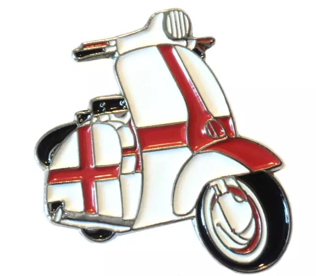 England Flag St George Covered Scooter MOD Metal Scooterist Bike Enamel Badge