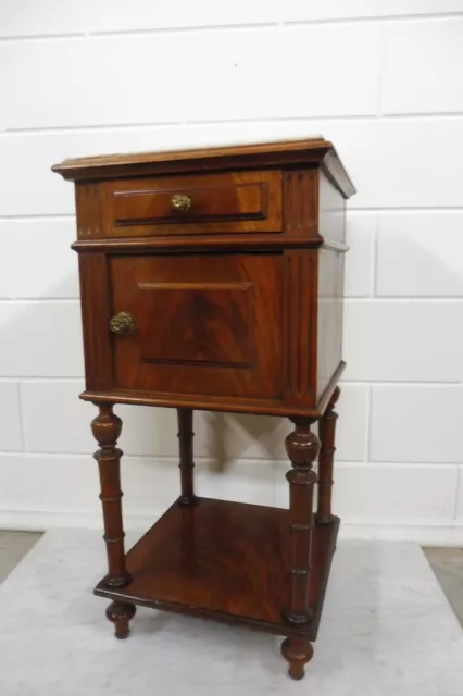 Antique French Bedside Table Nightstand Bedside Cabinet Marble Top