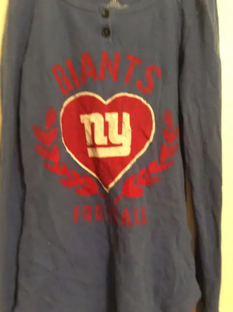 NFL New York Giants Football Long Sleeve Team Logo T Shirt Womens Size XS