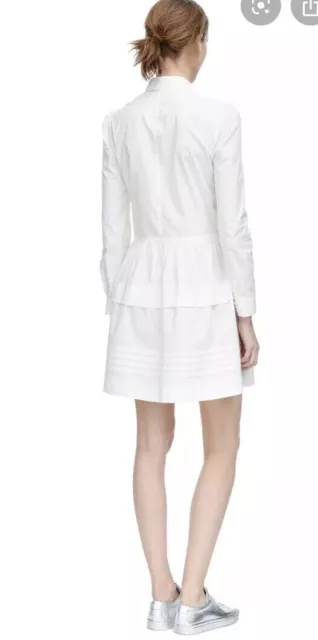 Rebecca Taylor Long Sleeve Medallion Lace Poplin Tiered Cotton ShirtDress 6 $395 2