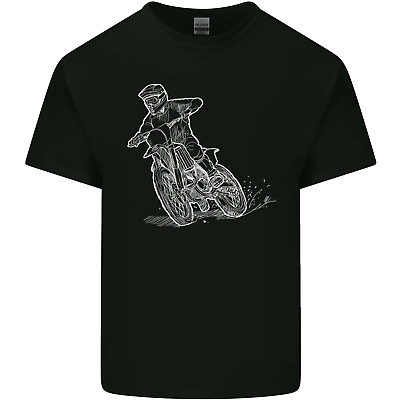 Motocross Moto Linea Disegno Moto da Cross Motox Da Uomo Cotone T-Shirt Tee Top