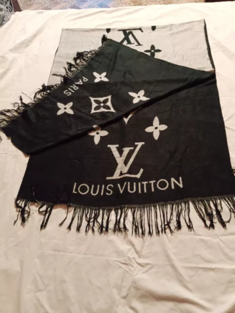 Louis Vuitton Esharp monogram classic Stole Fringe Men Winter