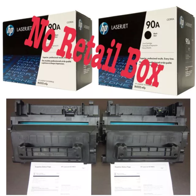 2PK Genuine HP 90A CE390A Black Toner LaserJet Enterprise 600 M602 M4555 100%