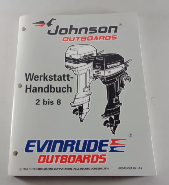 Manuel D'Atelier Johnson / Evinrude A Moteur 2 2,3 3,3 3 4 5 6 8 Ch De 1996