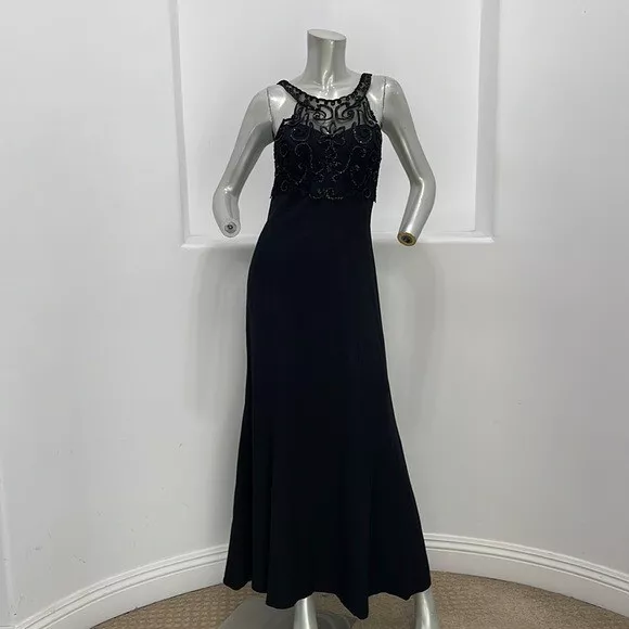 Blondie and Me Evening Black Gown Sequins Accent Vintage 90’s