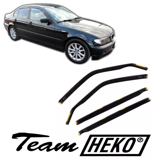 HEKO Windabweiser  für BMW E46 3er 4 türer Limo 1998-06 dunkel 4-tlg Satz