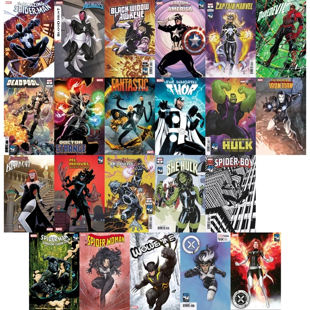 MARVEL SPIDERMAN BLACK Costume Variants (2024) Marvel Comics COVER