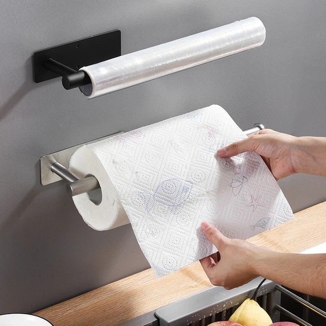 Toallero de papel Fuerte capacidad de carga Ahorro de espacio No se requiere perforación
