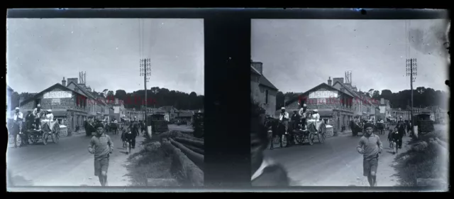 FRANCE Famille Amateur c1910 Photo NEGATIVE Stereo Plaque PL28L5n3 Vintage