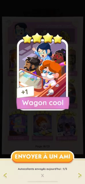 Wagon Cool Carte Monopoly Go 4 🌟