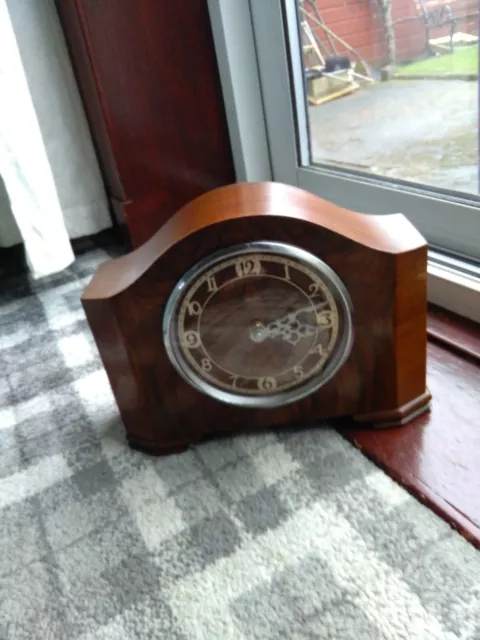 Vintage Smiths   Sectric Mantle Clock Converted Quartz Westminster Chime  V G C