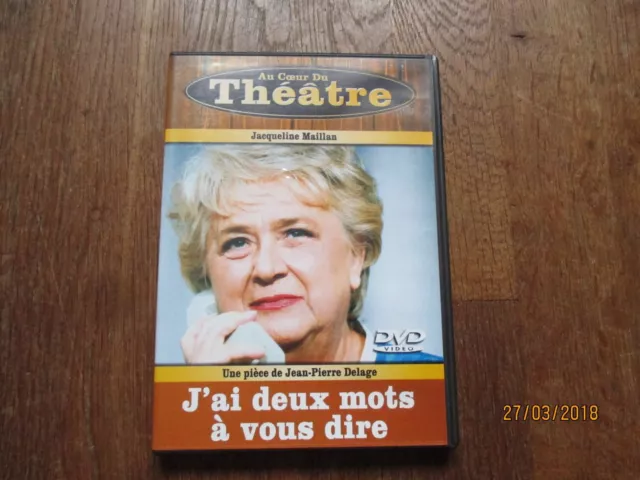DVD THEATRE au coeur du theatre j ai deux mots a vous dire jacqueline maillan