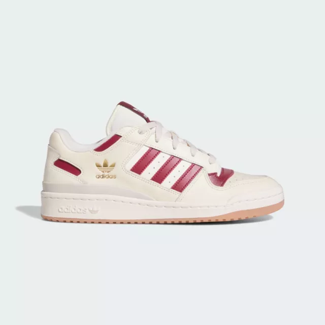 ADIDAS FORUM LOW Leather Shoes Sneakers Off White Burgundy HQ1487