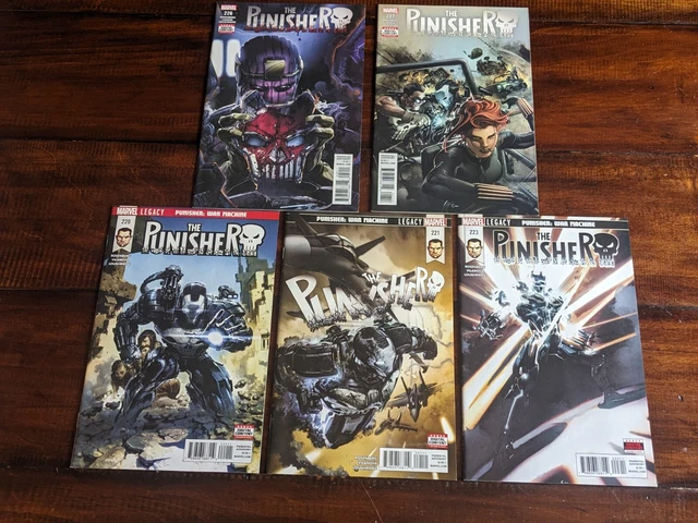 Punisher War Machine Lot #220, 221, 223, 226, & 227 1st print Clayton Crain