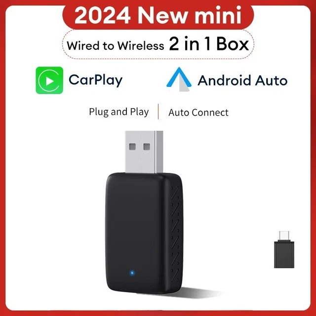 2IN1 WIRELESS CARPLAY USB Adapter Dongle Android Auto Car Auto ...