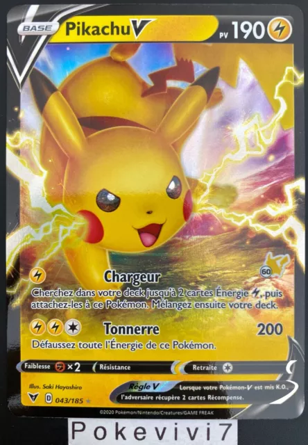 Carte Pokemon PIKACHU 043/185 V N°60 Deck Académie de Combat 2 FR NEUF