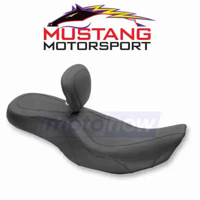 Mustang Wide Tripper Seat with Driver Backrest for 2010-2014 Harley Davidson vu
