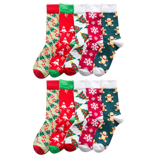 5 Pairs Mancare Regali Di Natale Per Uomo Calze Tubo Calde Donna