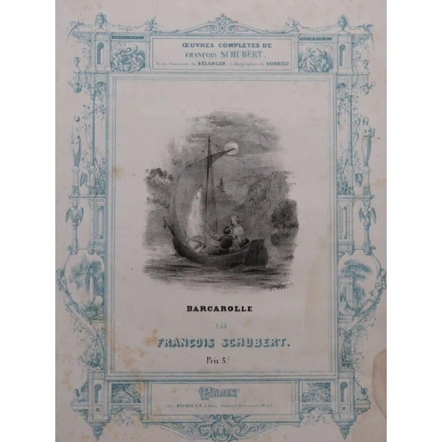 SCHUBERT Franz Barcarolle Chant Piano ca1835