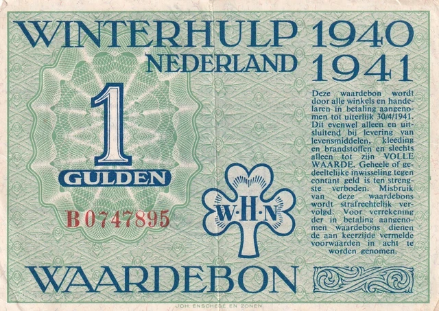 Netherlands 'Winterhulp' 1 Gulden 1941 VF