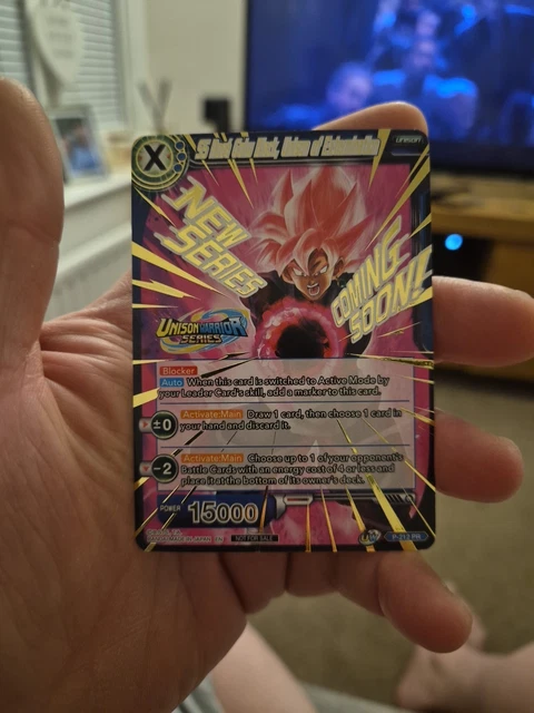 thumbnail image 2 of Dragon Ball Super SS Rose Goku Black – Unison Of Extermination Gold Stamped Promo Card 2 of 6