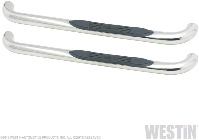 Westin 23-1100 E-Series 3" Round Nerf Step Bars - Polished Stainless Steel
