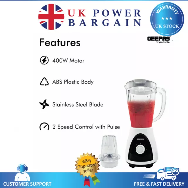Geepas Food Processor Blender Chopper Mixer Coffee Spices Grinder Smoothie Maker