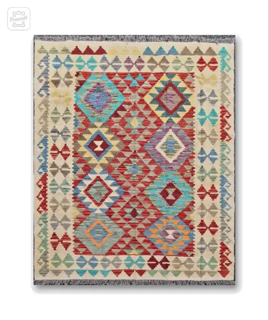 Tapis kilim en laine tissé à la main style ancien 245 x 176 cm