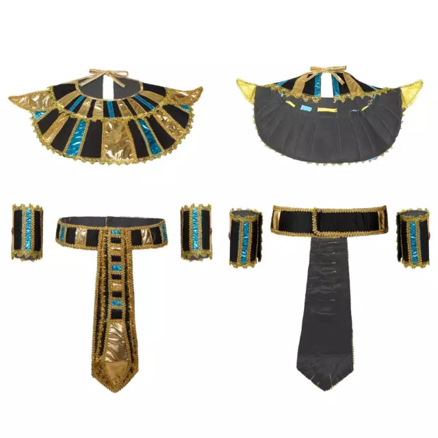 Egyptian Costume Accessory Includes Belt Collar Wristbands for Halloween Party