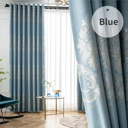 Luxury Jacquard Hall Curtains for Embroidered Tulle Windows European Blackout