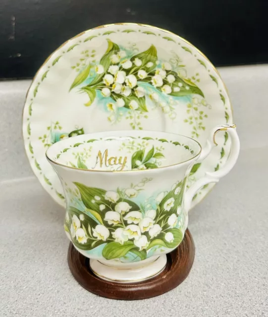 Royal Albert Tea Cup Saucer Bone China Flower of Month Lily of the Valley MAY