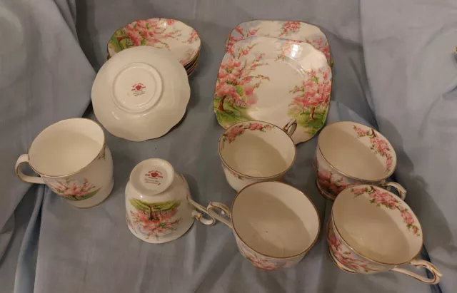 Vintage Royal Albert Blossom Time Tea set (18 pieces) 1940s