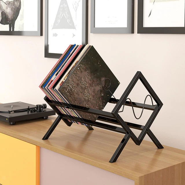 Record Storage Rack Multi Use Sturdy Magazines files Stand Organizer for files
